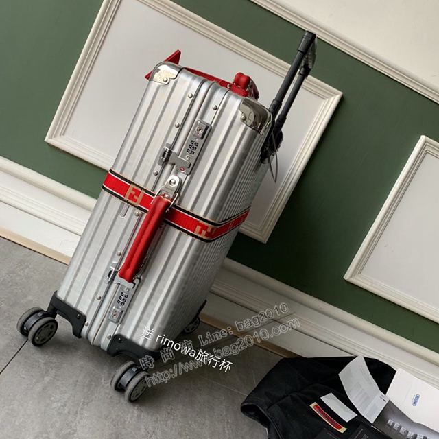 Rimowa拉杆箱 66637 Fend i x rimowa聯名 滿箱雙F圖案 全鋁鎂合金 日默瓦行李箱 Fend拉箱xzx1152